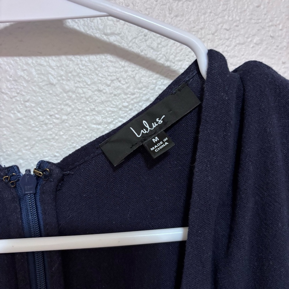 Lulu’s perfect day for love navy blue cut out tie front mini dress - Picture 5 of 6
